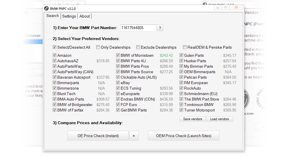 A screenshot of the E46 temperature gauge hex generator program interface.